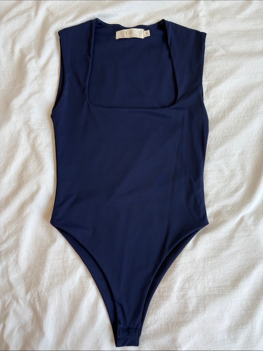 L|C Lizette Collection Medium Navy Square Neck Bodysuit